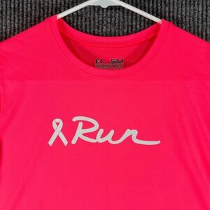 Under Armour Womens Shirt Small Pink Semi-Fitted Short Sleeve Heat Gear Running